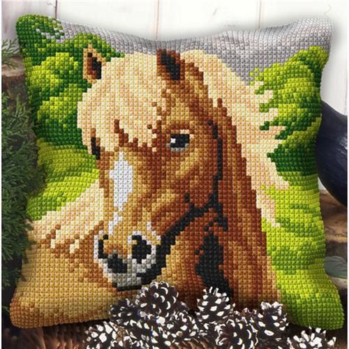 Kruissteek kussen Paard