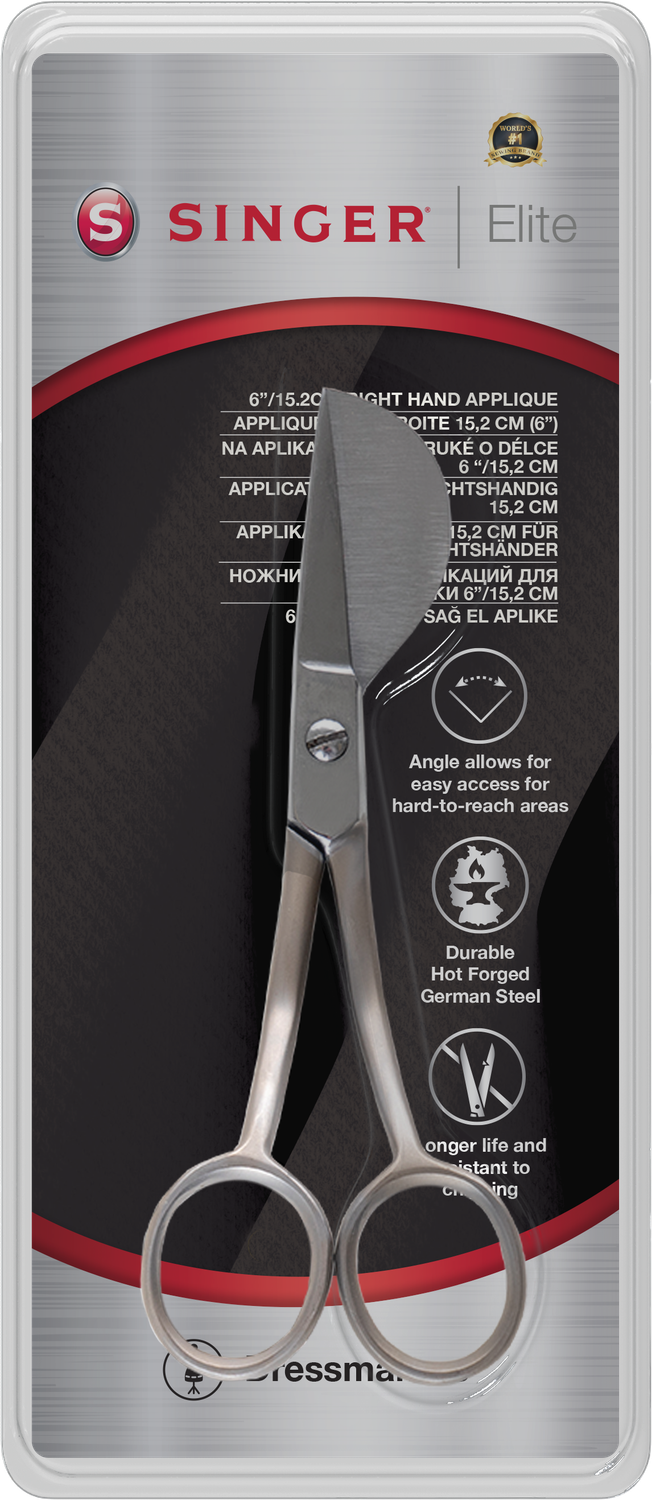 Singer Elite precisie applicatieschaar gebogen 15 cm rechtshandig