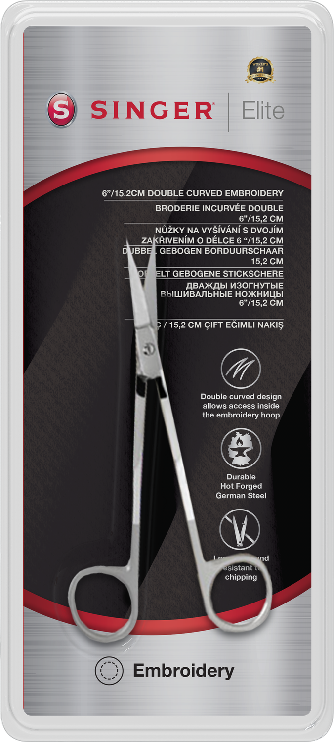 Singer Elite dubbel gebogen borduurschaar 15 cm