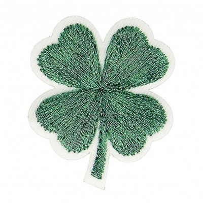 Applicatie klavertje 4 metallic groen