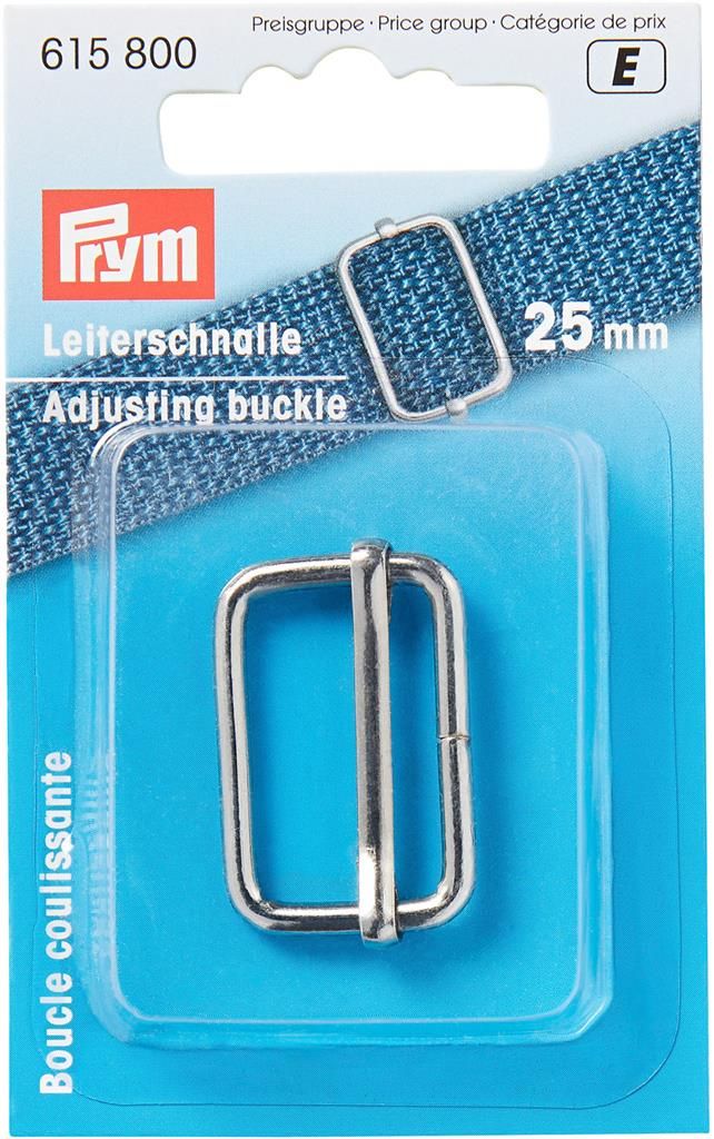 Regelbare gesp 25 mm zilver