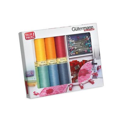 Gütermann bonuspack 8 kleuren + parelkopspelden en stofclips