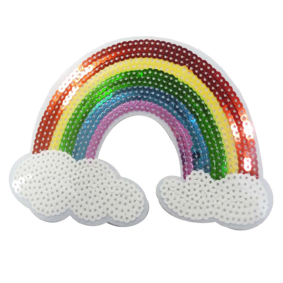 Regenboog badge pailletten 16 x 11 cm