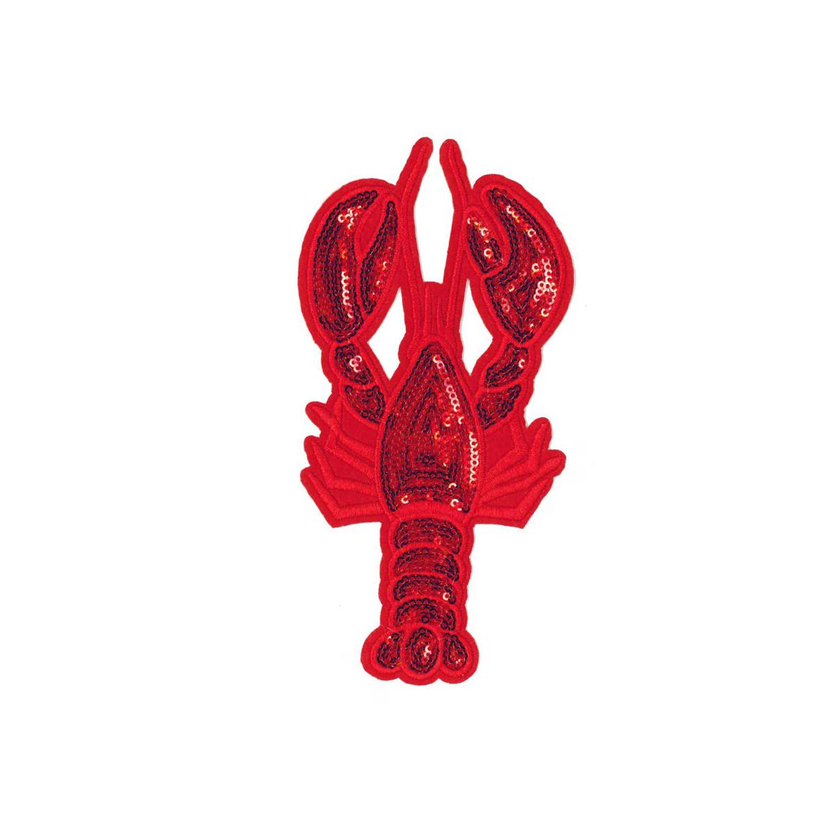 Geborduurde badge kreeft met pailletten