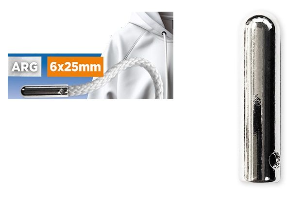 Koordeinden metaal zilver