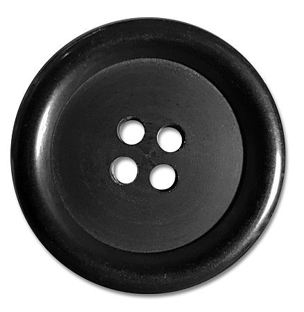 Zwarte knoop met rand 4 gaatjes 15 - 18 - 20 - 23 - 25 - 28 mm