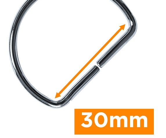 D-ringen 30 mm zilver