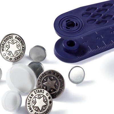Jeansknop 17mm oudzilver