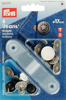 Jeansknop 17mm oudzilver