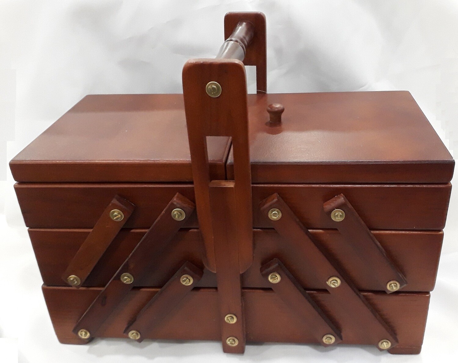 Houten naaibox mahonie