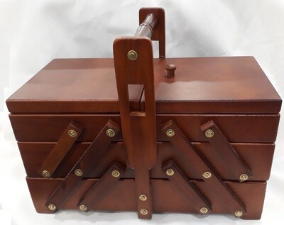 Houten naaibox mahonie