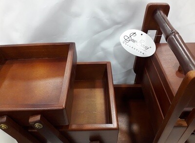 Houten naaibox mahonie