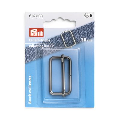Regelbare gesp 30 mm gunmetal grey