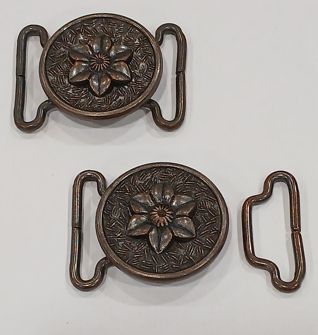 Retro gesp brons-brons 25mm