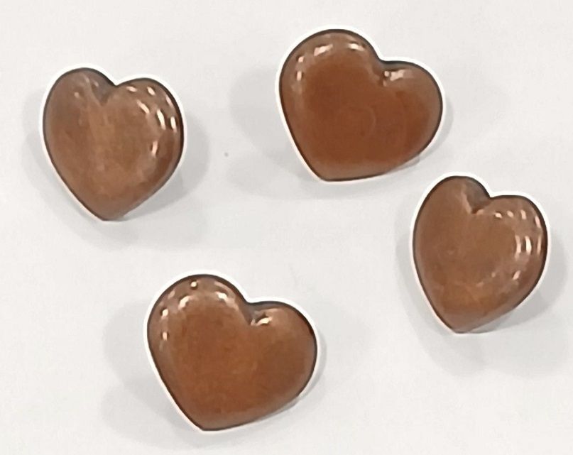 Knoop hartje brons 11 mm