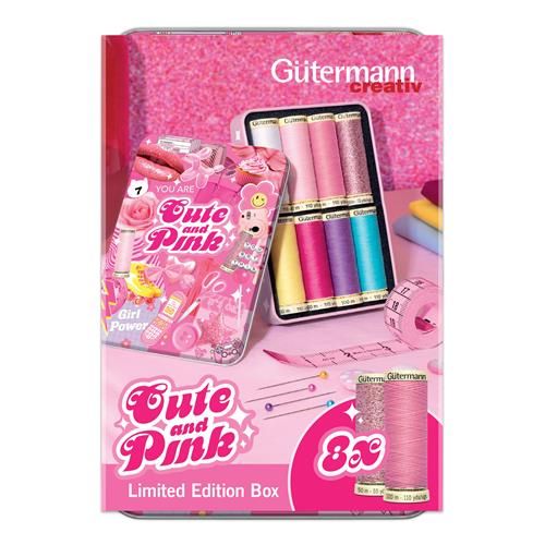 Gütermann Limited Edition Cute and Pink 7 kleuren &amp; 1 klosje metallic borduurgaren