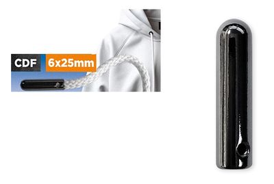 Koordeinden metaal gunmetal grey