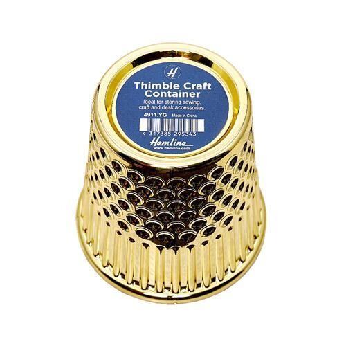 Vingerhoed container 12,5 x 12 cm yellow gold