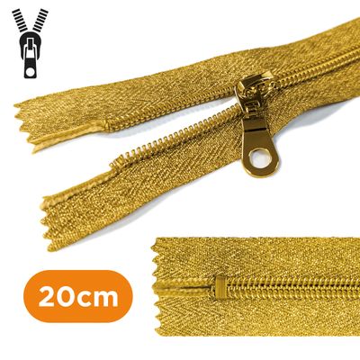 Lurex spiraalrits niet deelbaar T5 goud 20cm