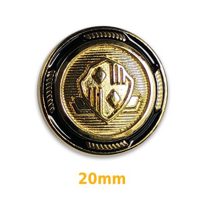 Blazer knoop metaal zwart/goud 20 mm