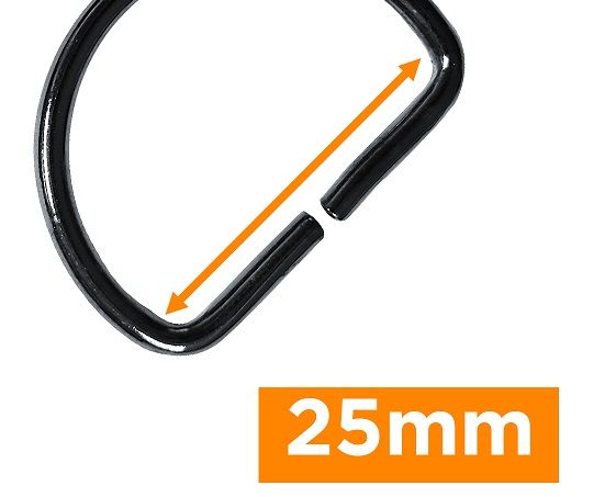 D-ringen 25mm gunmetal grey 4 stuks