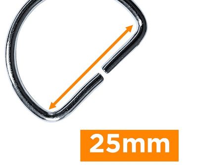 D-ringen 25mm zilver 4 stuks