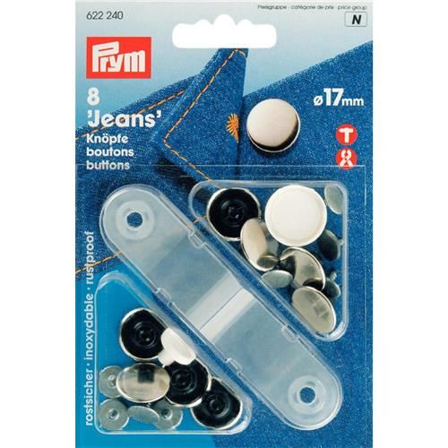Jeansknop 17mm zilvergrijs mat