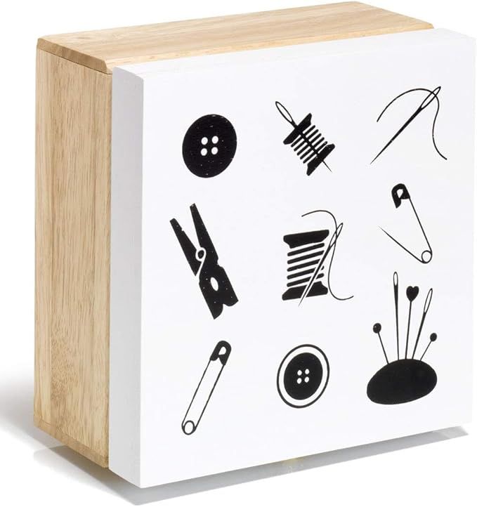 Prym houten naaibox met vakverdeling licht eiken / wit