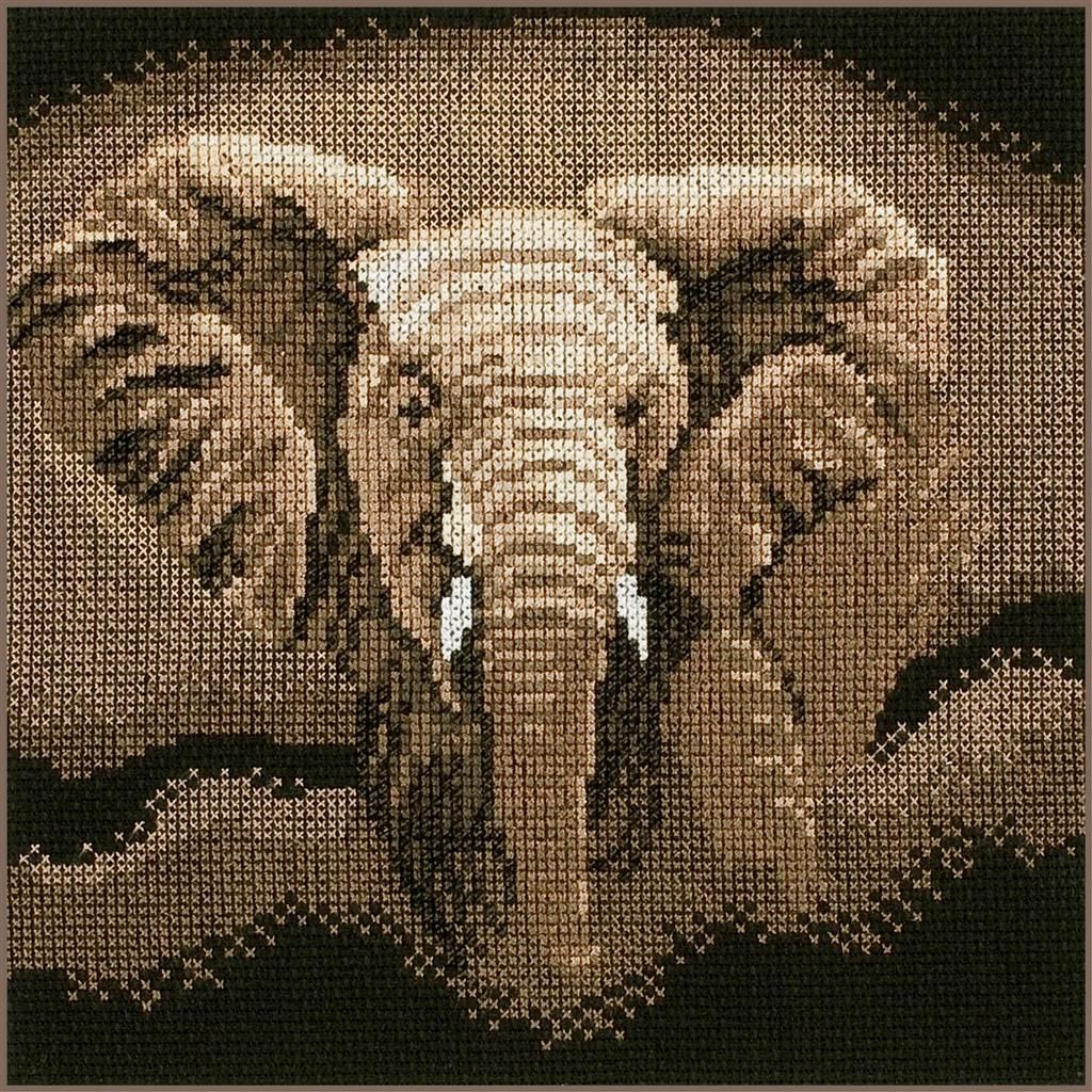 Lanarte borduurpakket "Jagende olifant"