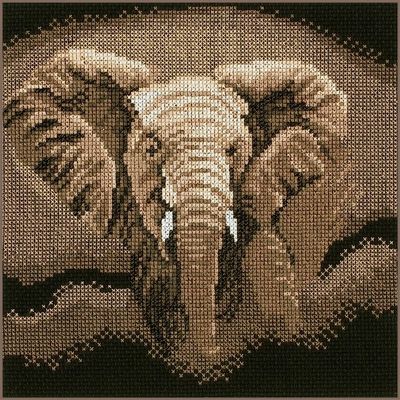 Lanarte borduurpakket "Jagende olifant"
