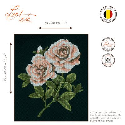 Kruissteek pakket Lanarte "Roses on black"