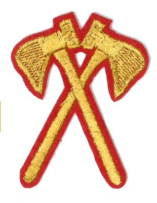 Geborduurde badge "Bijlen" 6 cm