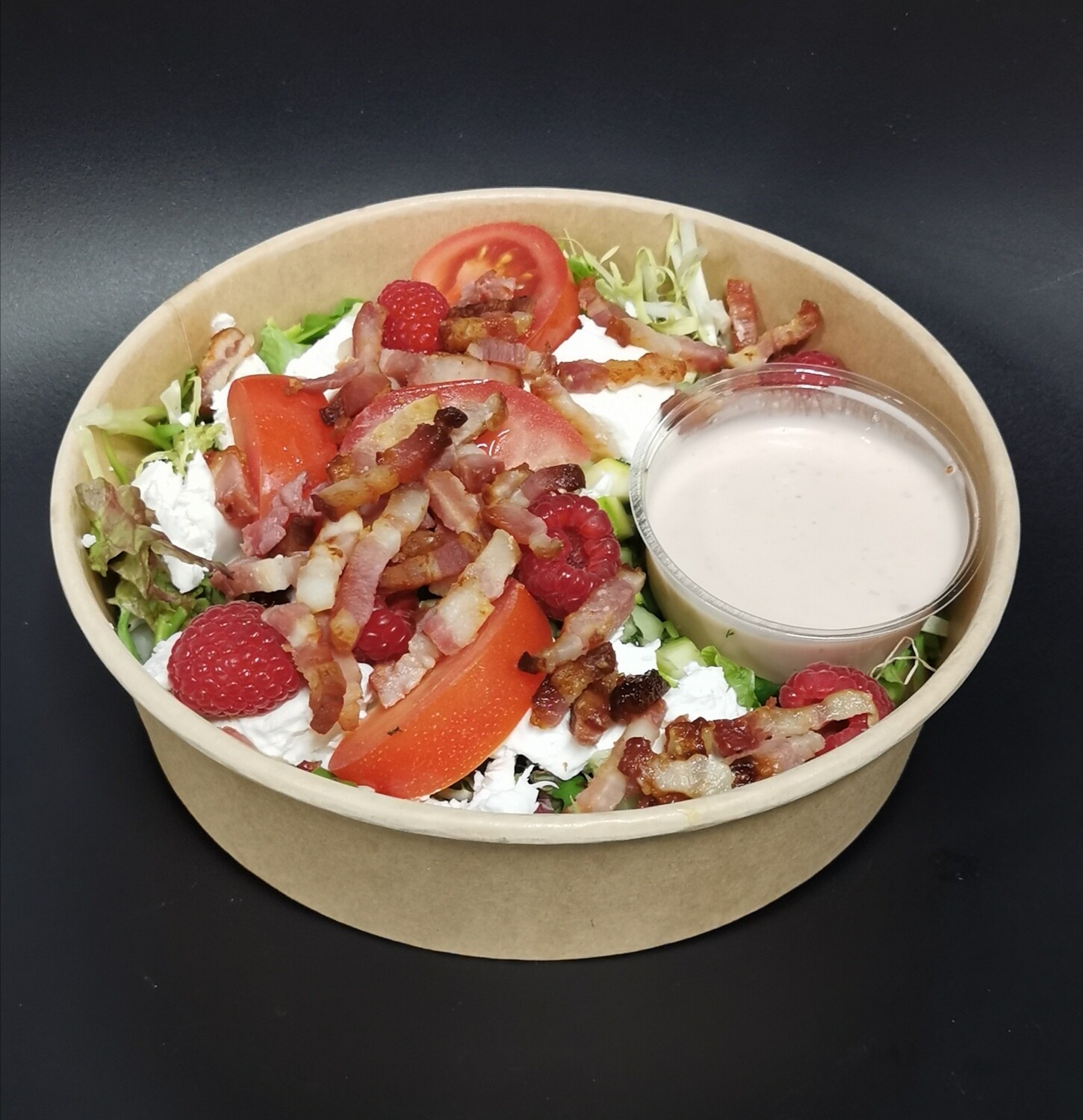 Slaatje geitenkaas en spek