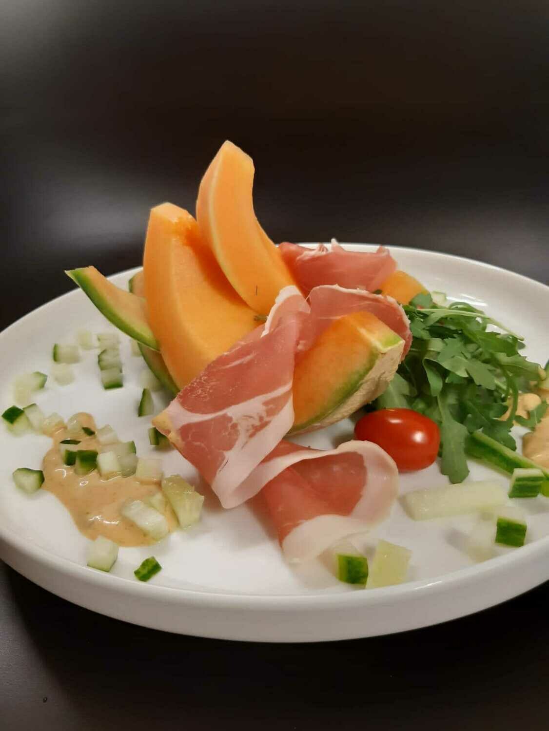 Zoete cavaillon met parmaham
