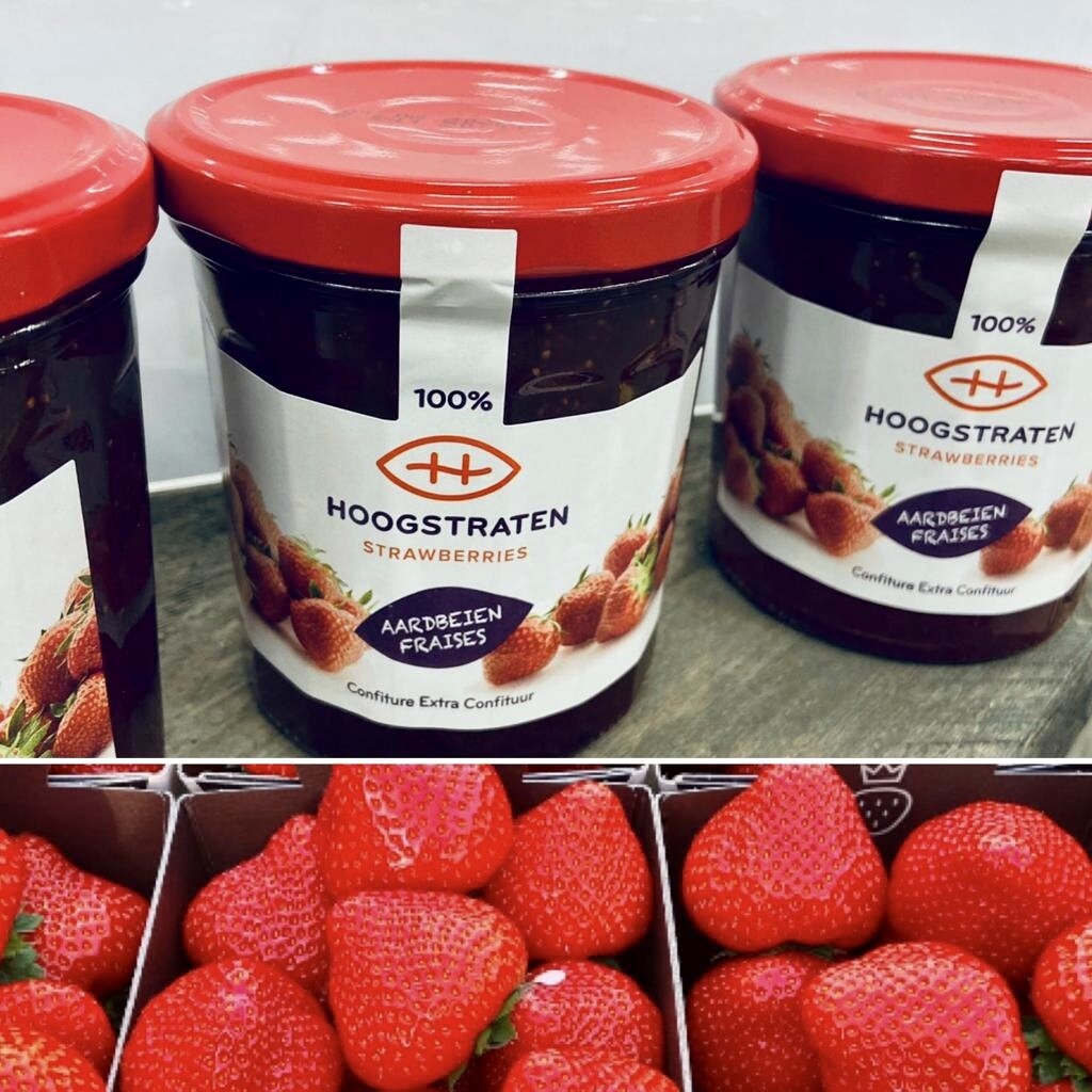 Confituur Aardbeien Hoogstraten 55 % fruit 370g
