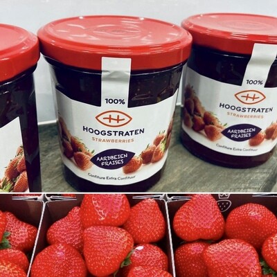 Confituur Aardbeien Hoogstraten 55 % fruit 370g