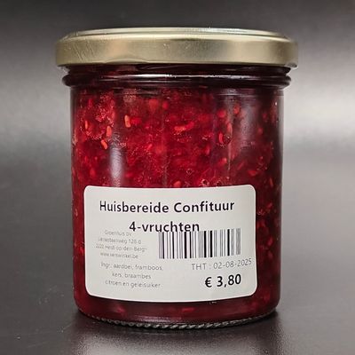 Huisbereide Confituur 4-vruchten 240g