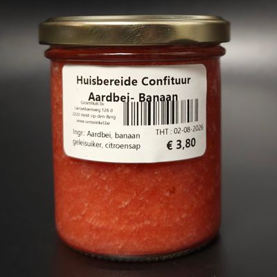 Huisbereide Confituur Aardbei - Banaan 240g