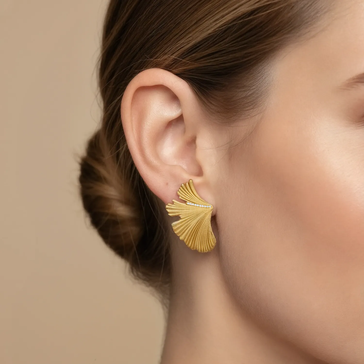 Diamanti per Tutti Fanora Large Earrings - Yellow Gold