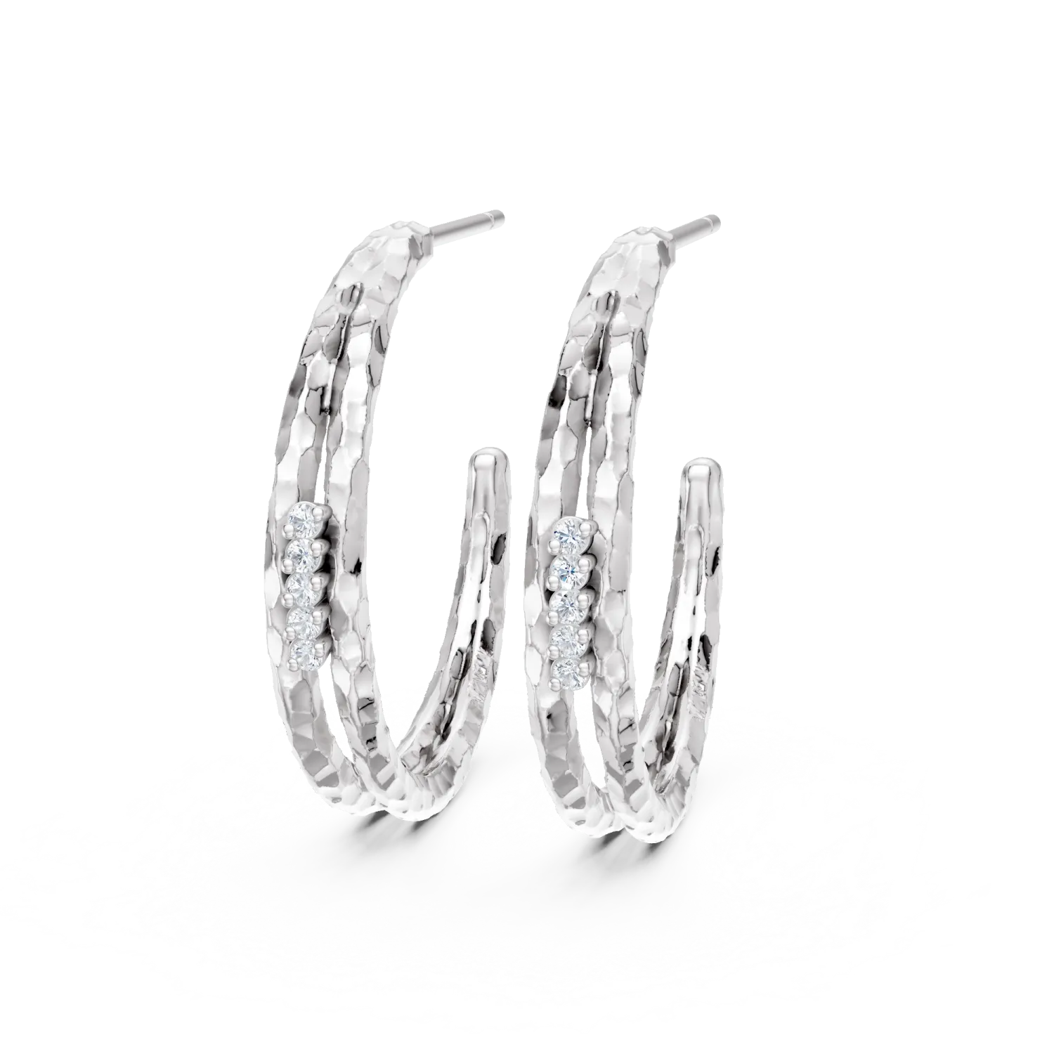 Diamanti per Tutti Fallon Hoops - White Plated