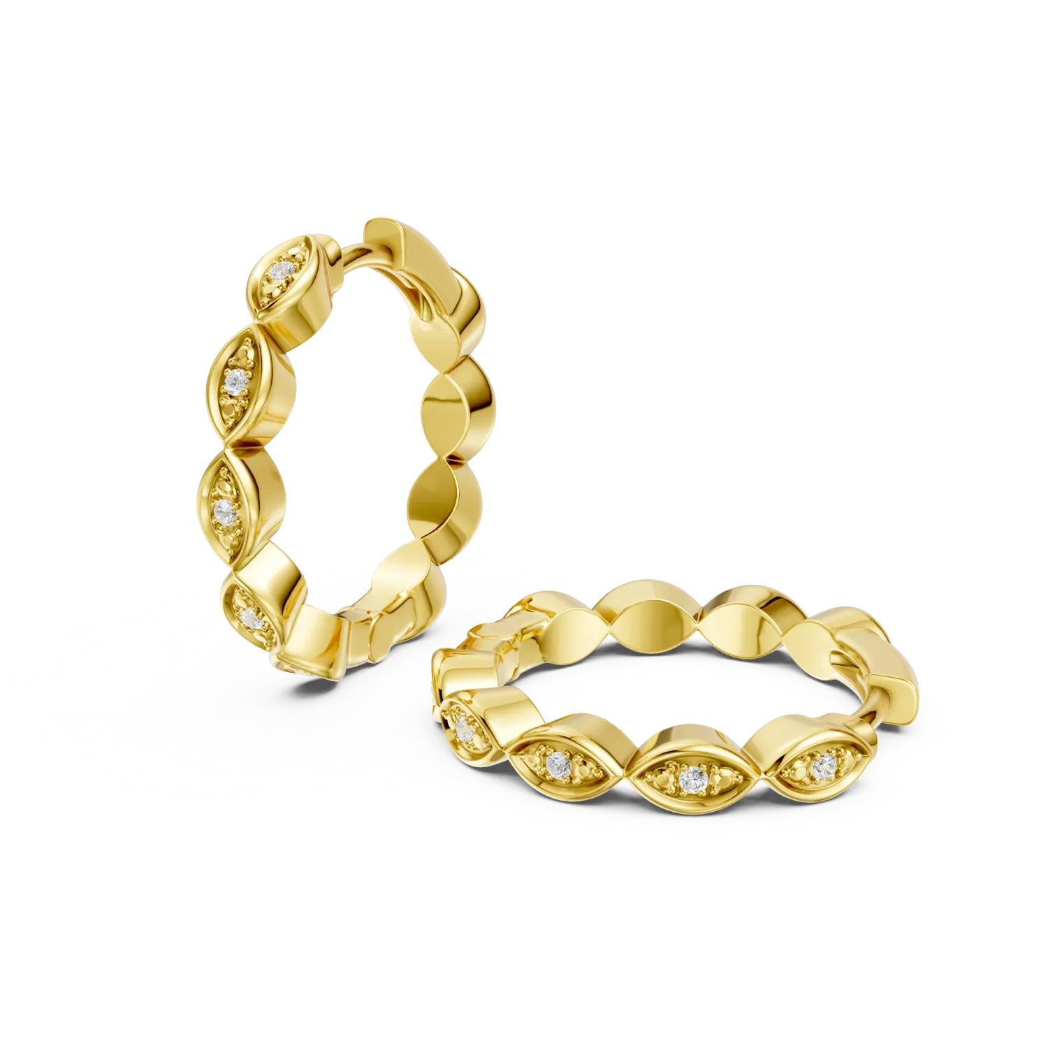 Diamanti per Tutti Glow (Small) Hoops - Yellow Gold plated