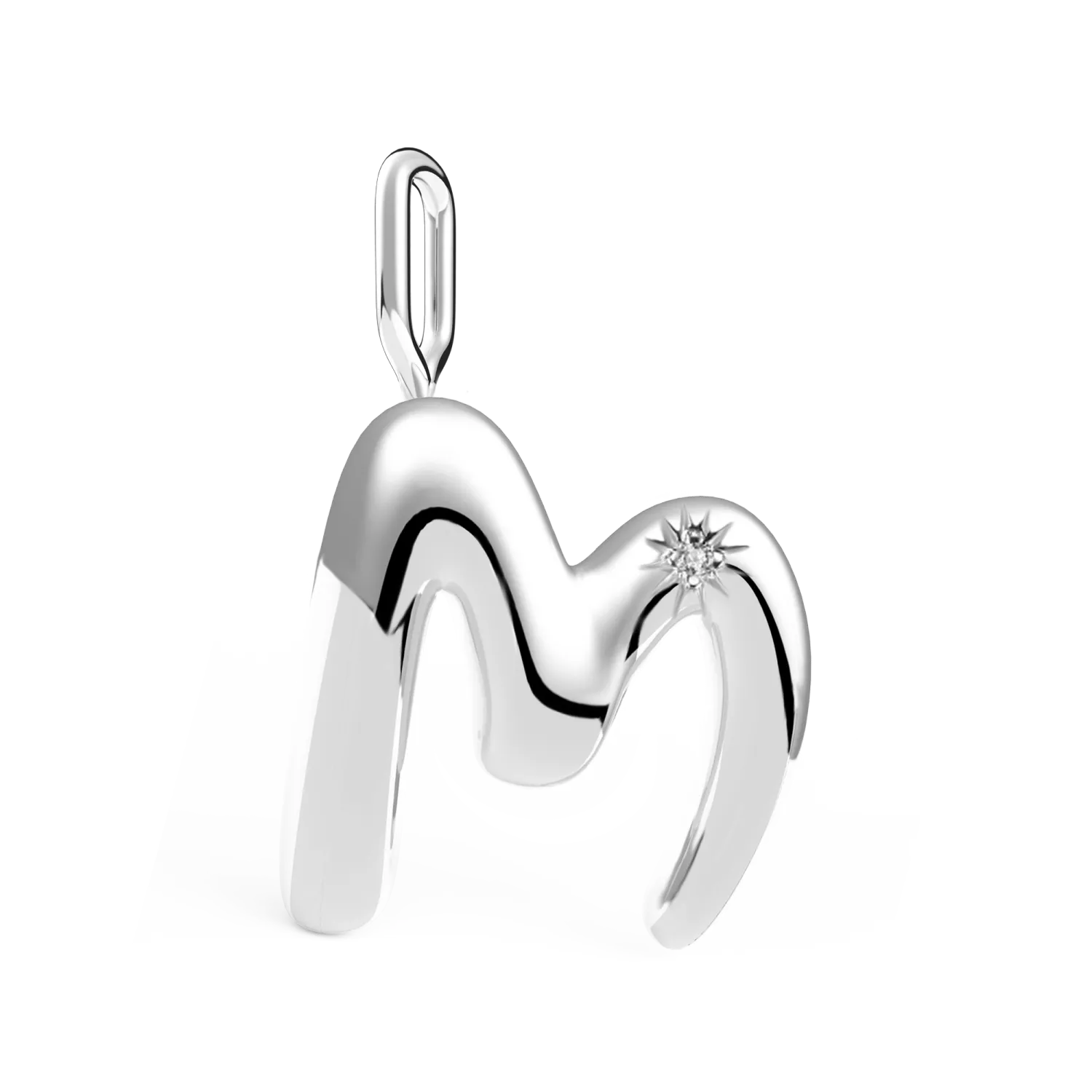 Diamanti per Tutti A diamont initial charm - Whited plated