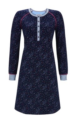 Ringella Dames Blauw slaapkleed: 100% Katoen