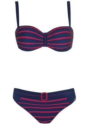 Sunflair Blauw / rode Bikini, schouderbandjes kunnen af