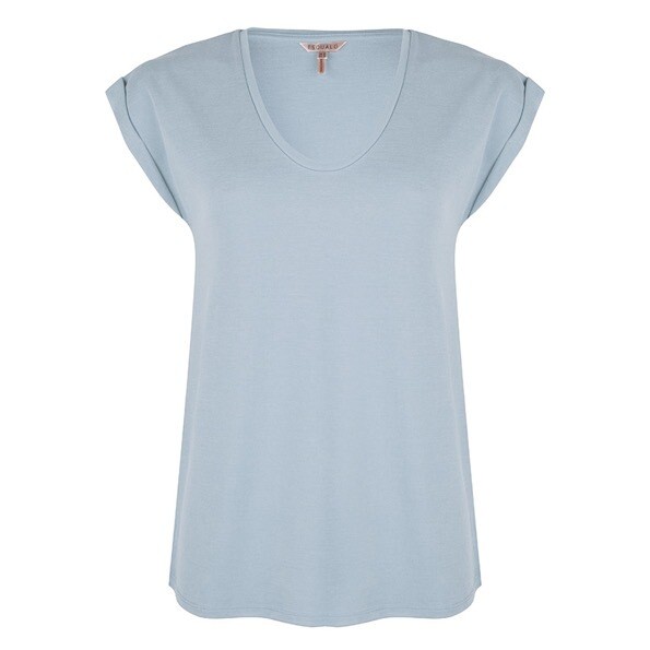 Esqualo T-Shirt licht blauw: V hals