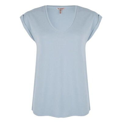 Esqualo T-Shirt licht blauw: V hals