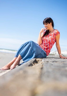 Diversa Lange Jeansrok op elastiek