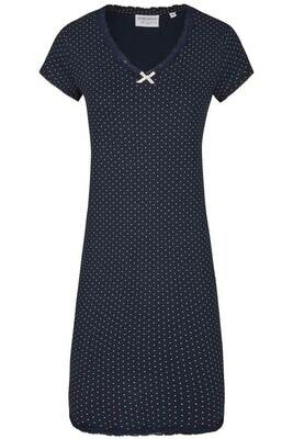 Ringella Dames nachthemd met korte mouw: Blauw ( Rin.211)