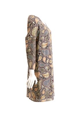 Signe Nature Kleed ( Zwart / Camel ) 3/4 mouw