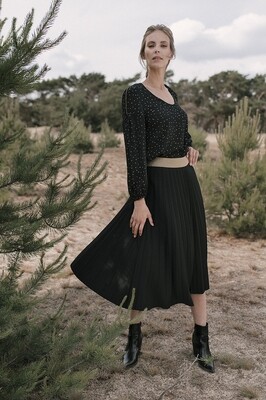 Signe Nature Plisse rok: Zwart